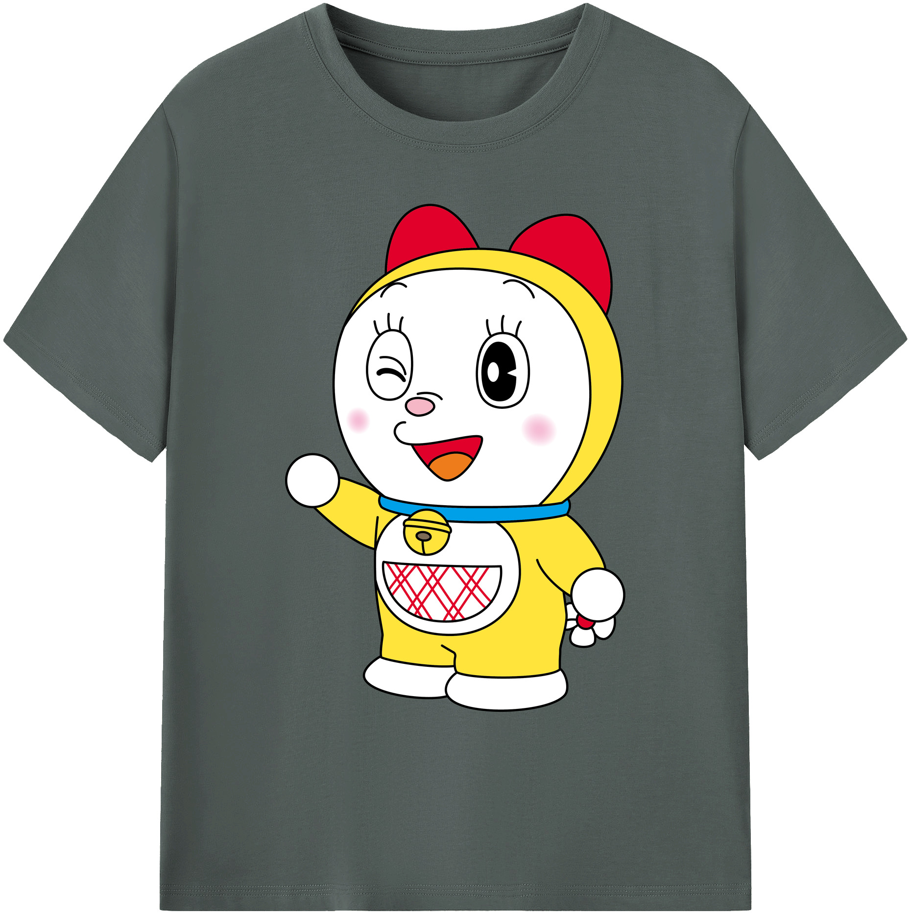 （画像用） ドラえもん ドラミ Doraemon Dorami 綿100％ メンズ半袖Tシャツ｜肌触りやわらか＆通気性